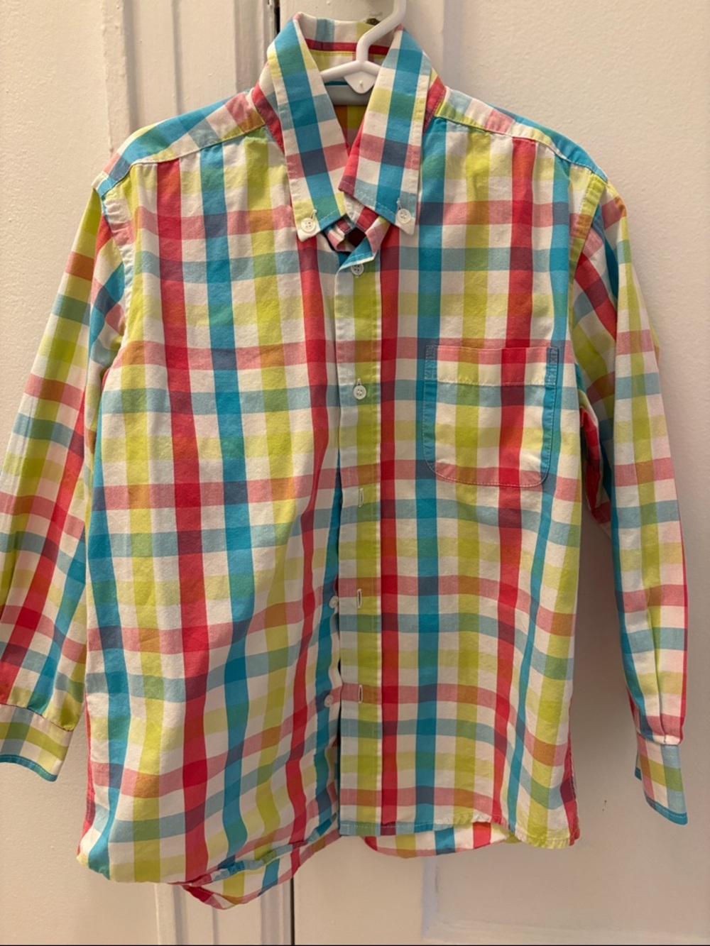 Papo d'Anjo Multicolor Plaid Button-Down Shirt — Red, Blue, Yellow, Green